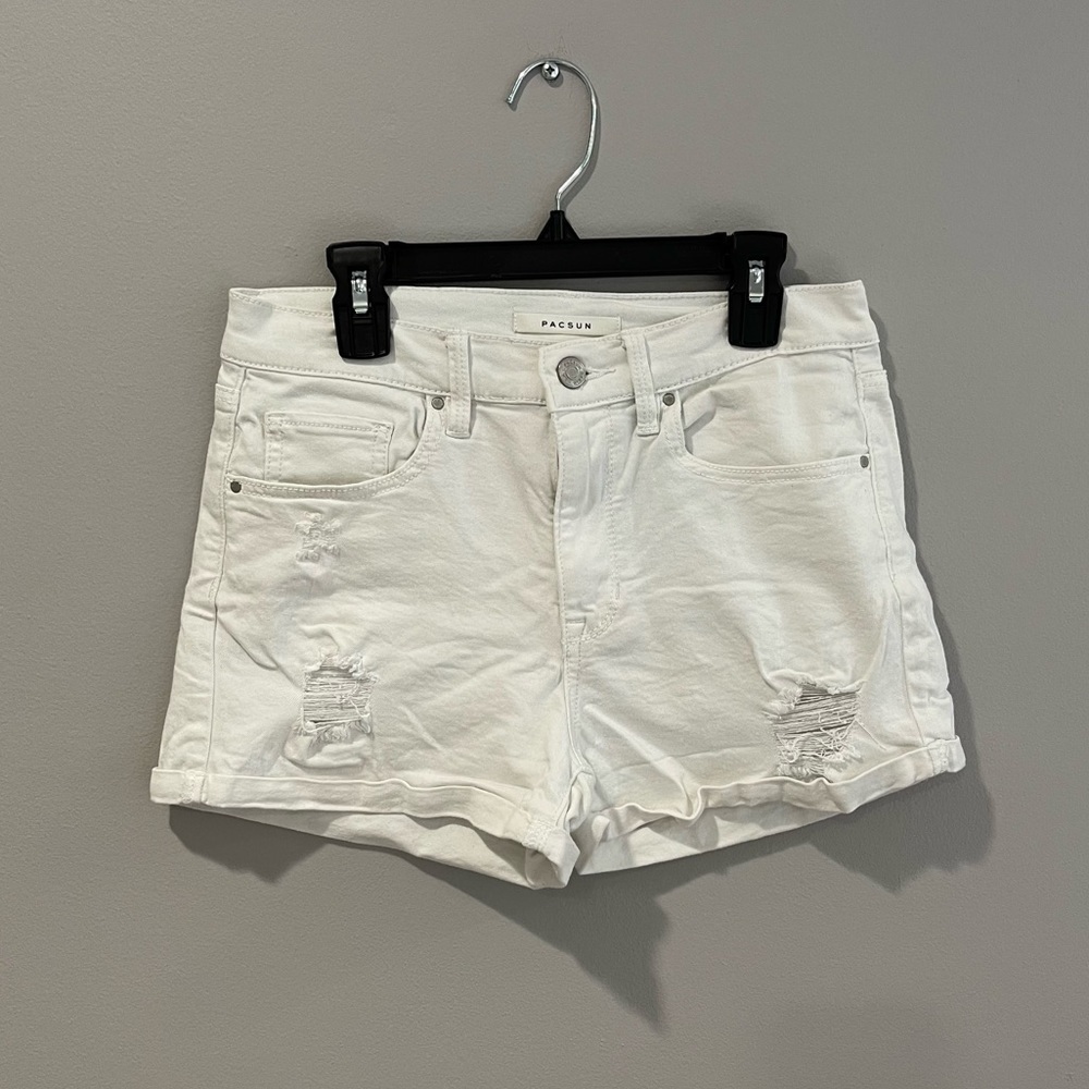 Pacsun White High Waisted Denim Shorts